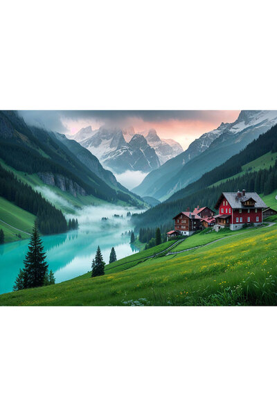 VIODESIGN Landscape photo wallpaper, self-adhesive, Mountain, multicolor, 80x...