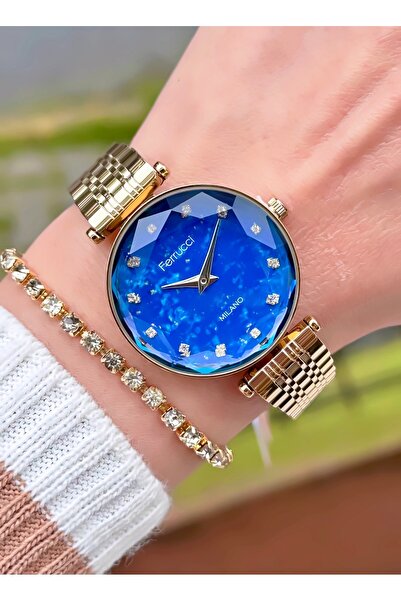 Ferrucci Women's Wristwatch New Model Steel Band Cut Glass Waterproof 2-Year ...