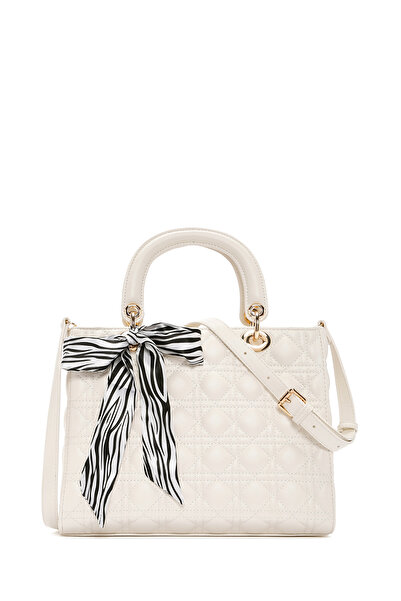 Derimod Women's Cream Long Strap Quilted Shoulder Bag 26Pbd2806Kp