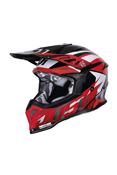 Just1 Casca motocross/atv J39 Revo, culoare rosu/alb, marimea XS