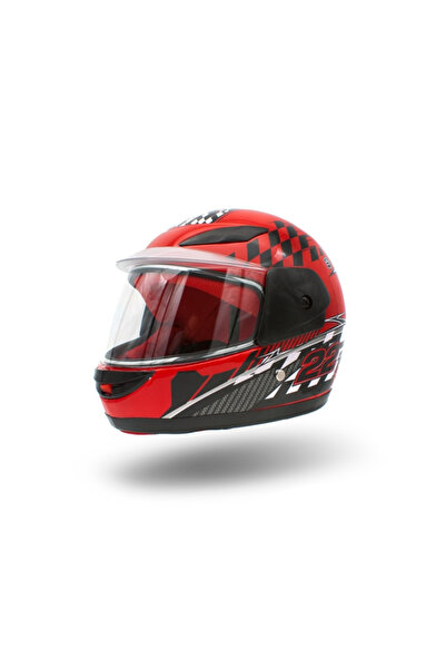 XTR Casca moto copii integrala, marime YS, culoare negru/rosu