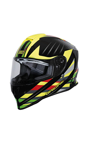Origine Casca moto integrala copii, Dinamo Foolish, culoare negru/galben luci...