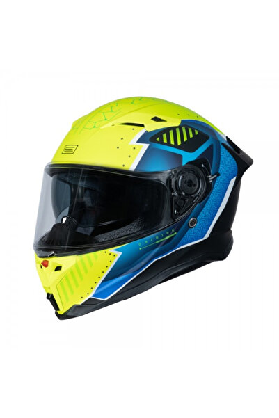 Origine Casca moto integrala, Force Bunker, marime XL, culoare galben/albastr...