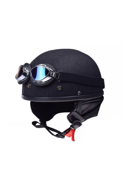 Awina Casca moto Brain Cap, din imitatie piele, marime S, culoare negru mat