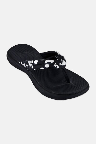 Puma Women Brand Logo Slip On Slipper,Black