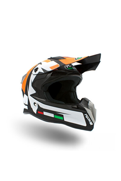 XTR Casca motocross/enduro adulti 188, culoare negru/portocaliu, marime L