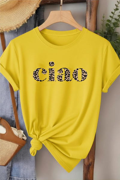 l'eivor Γυναικείο μπλουζάκι με στάμπα ciao Leopard Pattern