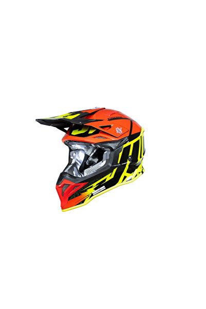 Just1 Casca motocross/atv J39 Poseidon, culoare rosu/galben, marime S