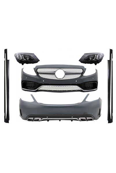 tuningset Kit caroserie cu faruri Full LED potrivit pentru Mercedes C-Class W...