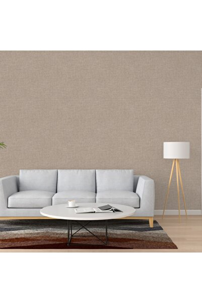 Adawall MUSE Koleksiyonu 25104-8 Koyu Bej Keten Efektli Modern Duvar Kağıdı 1...