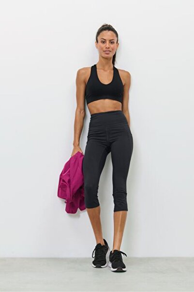 Tchibo Women Sportswear Fit Training Capri Leggings, Black