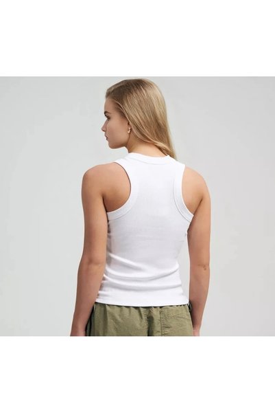 Alizstore Ribbed Crop Tank Top – White