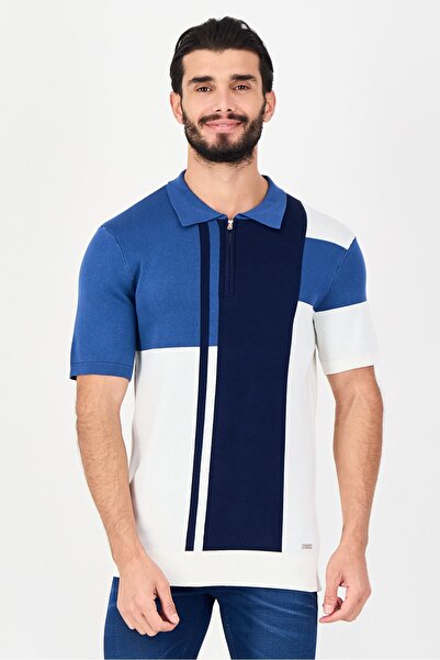 Threadbare Men Regular Fit Colourblock Short Sleeve Polo Shirt, Multicolor