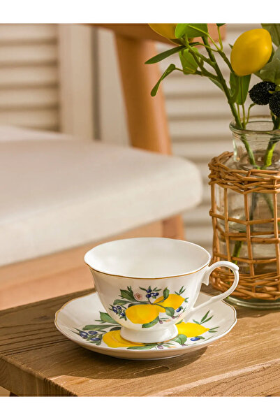 LC Waikiki LCW HOME Karışık Limon Baskılı Tek Kişilik Çay Fincanı 220 Ml
