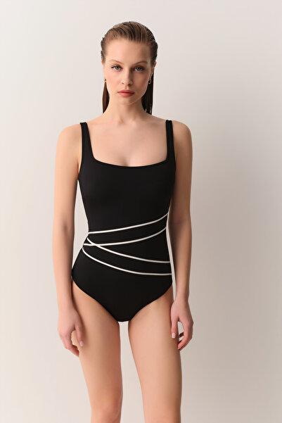 SUWEN Piping Corseted Recovery Swimsuit