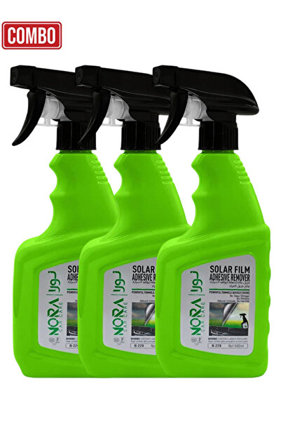 Nora Combo 3pcs Car Window Film Adhesive Remover Spray N-229 500ml Glass Stic...