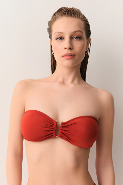 SUWEN Στράπλες μπικίνι με μεταλλικά αξεσουάρ