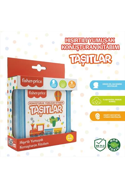 FISHER PRICE Konuşturan Bebek Kitabı Hışırtılı Sesli, Duyusal, Zeka Gelişim 0...