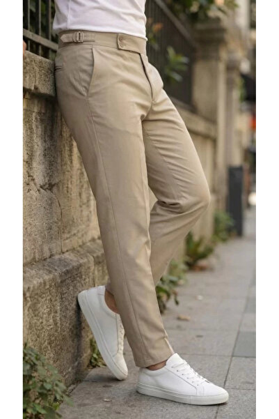 Kanonik Education بنطلون رجالي من قماش أولد موني مع تفاصيل مشبكية