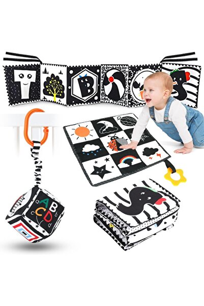 Arabest 3 قطع من كتب القماش الناعمة للأطفال، كتاب قماشي ثلاثي الأبعاد عالي ال...