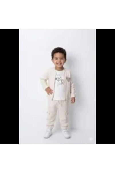 Bontino Boys' Sweatshirt, Cardigan and Pants 100% Cotton 3-Piece Sports Set