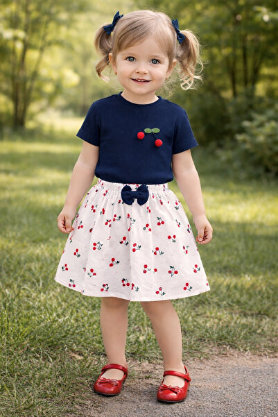 ygz junior طقم صيفي مكون من قطعتين للفتيات من قماش الموسلين المرن بتصميم ريبا...