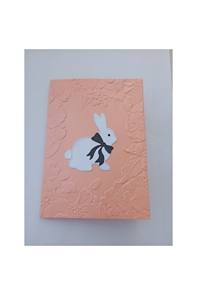 OEM Easter Bunny Greeting Card with Embossed Flowers