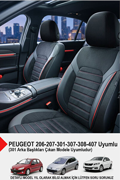 GM-DESIGN Alcantara Series Luxury Car Seat Cover - (Compatible with Peugeot 2...