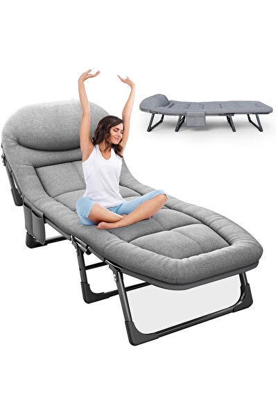 YESMAX Sleeping Cots/Camping Cot 6 Adjustable Positions Folding Bed for Camp,...