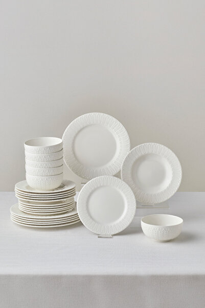 Karaca Forever Bone Luma 24 Parça 6 Kişilik Yemek Takımı