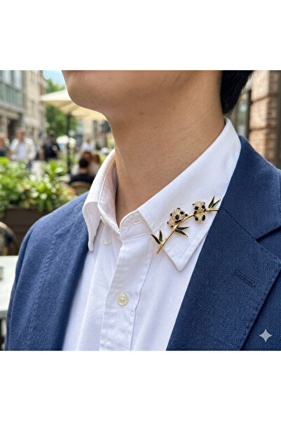 MuseumofYou Broş Kuş Panda Figürlü Renkli ve Taş Detaylı Şık ve Modern Kadın ...