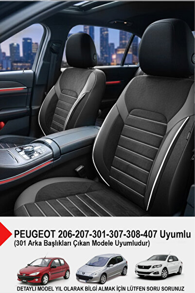 GM-DESIGN Alcantara Series Luxury Car Seat Cover - (Compatible with Peugeot 2...