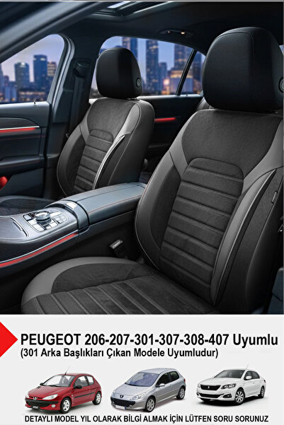 GM-DESIGN Alcantara Series Luxury Car Seat Cover - (Compatible with Peugeot 2...