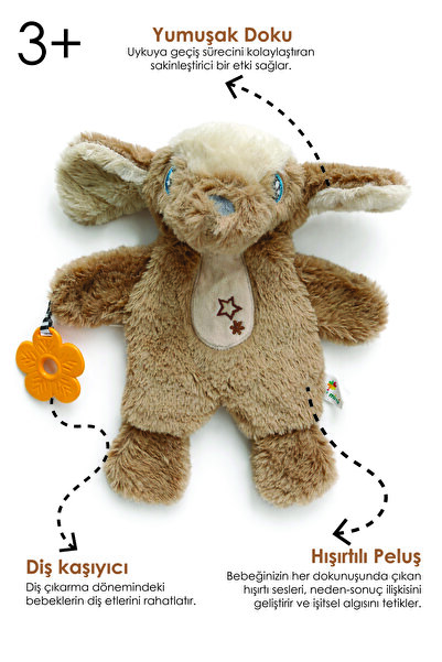 ŞENOL OYUNCAK Uyku Arkadaşı Peluş Oyuncak-Diş Kaşıyıcılı&Hışırtılı-3+ Ay