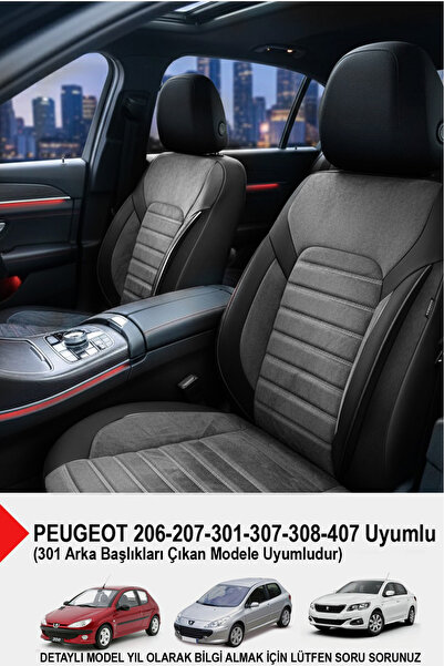 GM-DESIGN Alcantara Series Luxury Car Seat Cover - (Compatible with Peugeot 2...