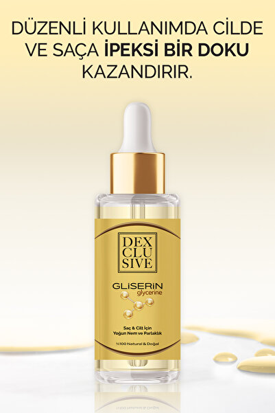 DEXCLUSIVE Gliserin %100 Doğal Saf 50 ml - Saç ve Cilt İçin Yoğun Nemlendirici Bakım