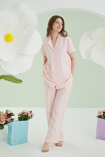 NBB Set de pijamale Serena cu nasturi în față 68382