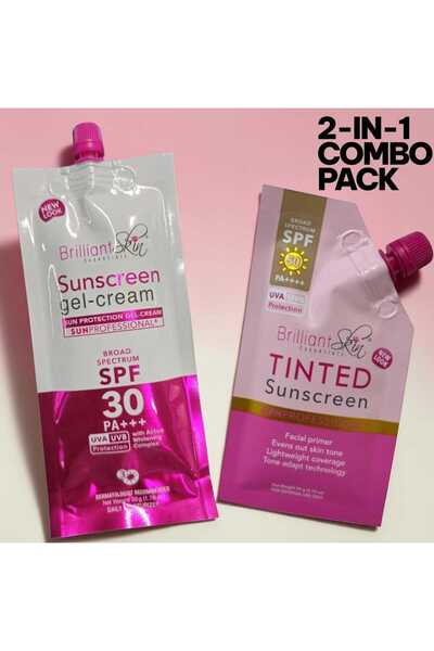 Brilliant Skin Essentials Sunscreen 2PCS COMBO SPF 50 Tinted Cream 20g + SPF ...