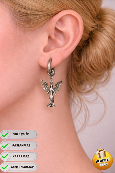 Piercing Market Steel & Silver Steel Special Design Dangle Gift Angel Couple ...
