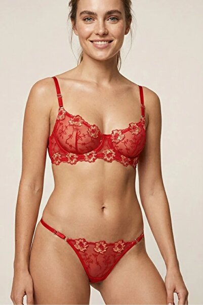 DOSESA Women's Soft Lace Bralet Set Brode Bra Panty Comfortable Stylish Under...