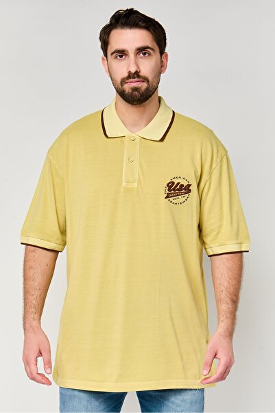 Gant Men Regular Fit Embroidered Logo Short Sleeve Polo Shirt, Light Yellow