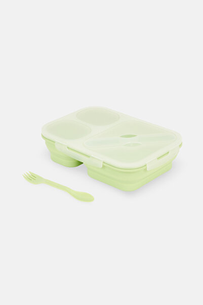 Tchibo 3 Compartments Silicone Lunch Box, Mint Green