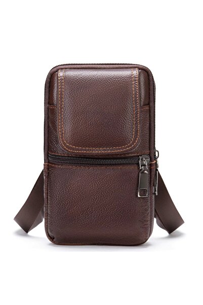 delis Men's shoulder bag, Dorin GT3841, genuine leather, Dark brown