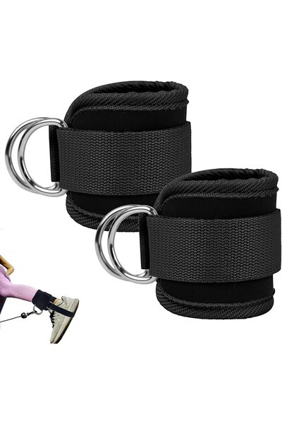 Yelejoy 2-Pack Fitness Ankle Straps for Cable Machines, Adjustable Padded Cuf...