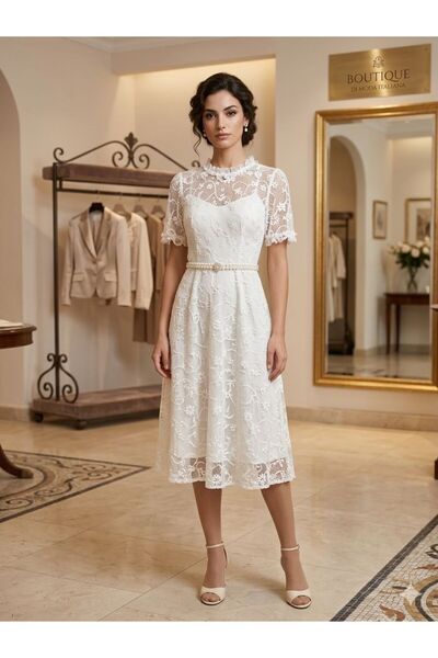 Pyramid masterpieces فستان نساىي دانتيل قصير