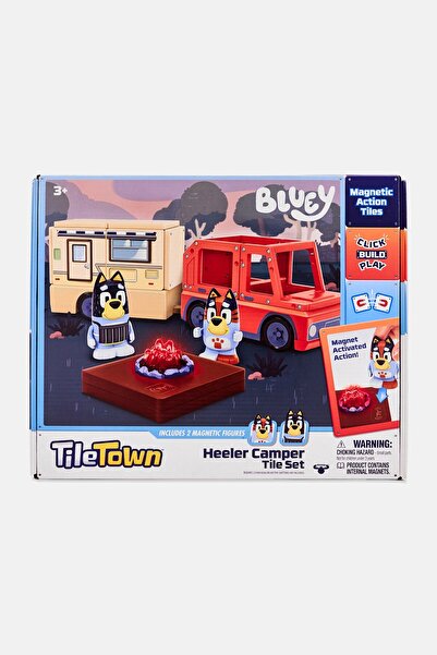 bluey مجموعة ألعاب بناء بلاط مغناطيسي من تايل تاون هيلر كامبر