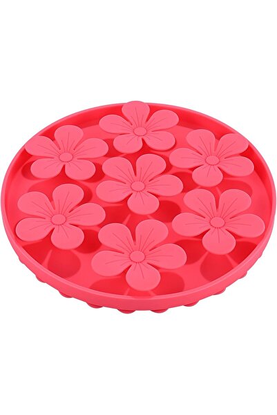 Arabest وعاء طعام بطيء التناول للقطط، مصنوع من السيليكون المطاطي بتصميم زهرة ...