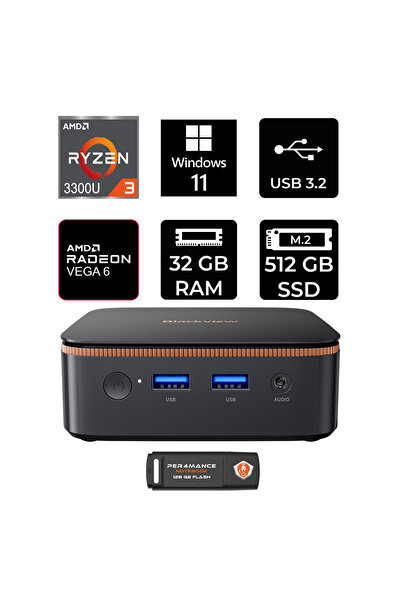 Blackview MP20 AMD Ryzen 3 3300U 32GB 512GB SSD W11P Mini Masaüstü Bilgisayar