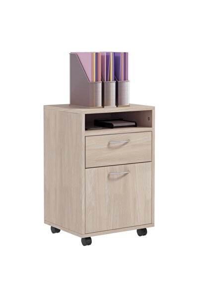 OEM Office cabinet, with wheels, chipboard/metal, oak, 40 x 35 x 60 cm