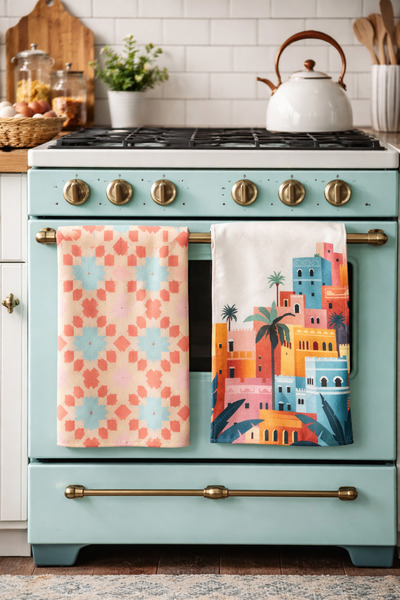 Pilloveland Patterned Kitchen Towels (Set of 2) |   30×50 cm - Palm